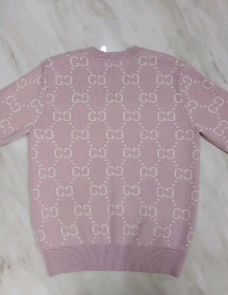 구찌 GG 패턴 여성 남성 브이넥 니트 스웨터 S 사이즈--6