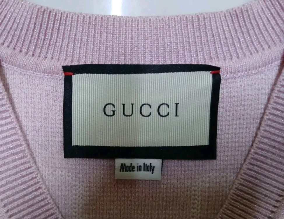 구찌 GG 패턴 여성 남성 브이넥 니트 스웨터 S 사이즈--8