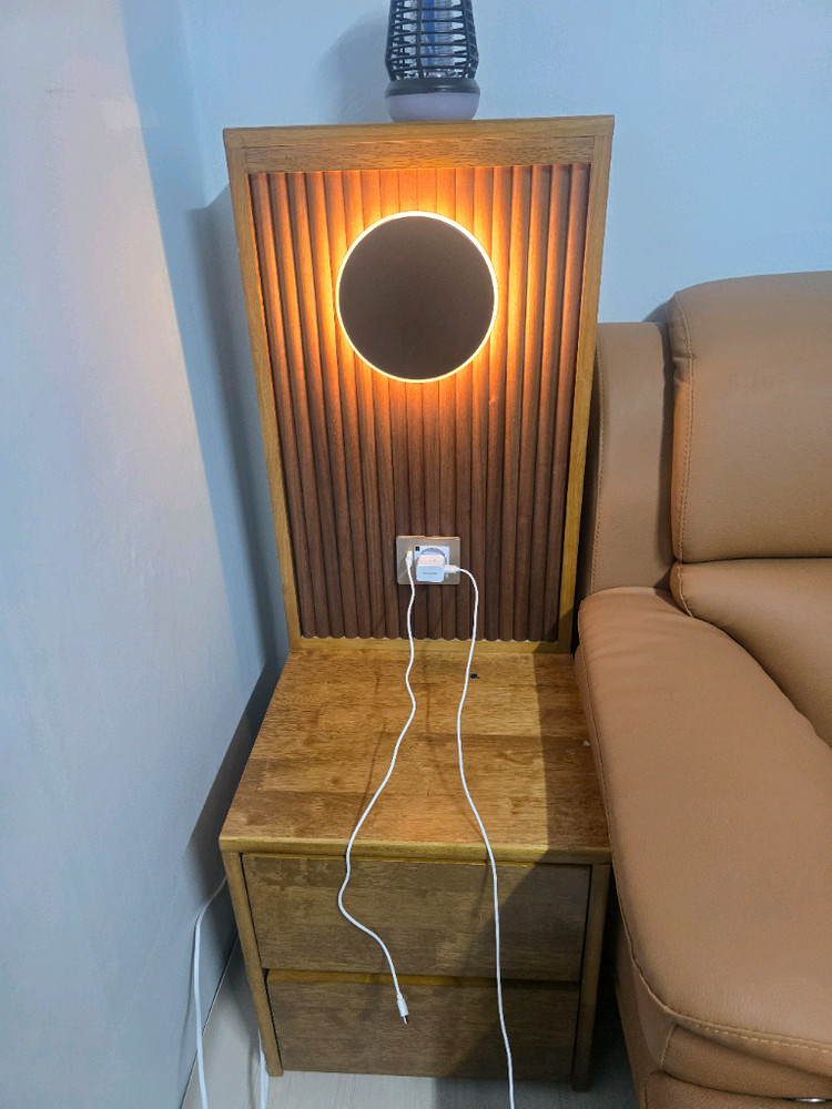 템바보드 원목 침대 협탁 두개일괄--0