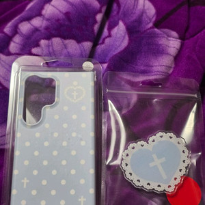 갤럭시 S24 울트라 하늘색 엔젤코어 도트 폰케이스+그립톡 이미지