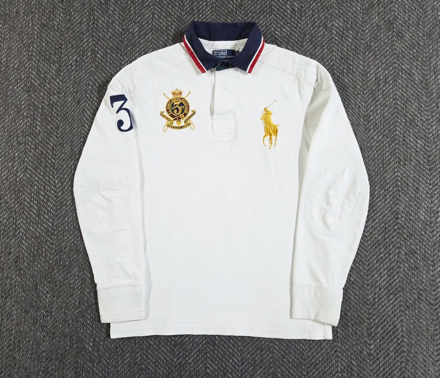 폴로 랄프로렌 빅포니 아이보리 화이트 긴팔 럭비티 이미지