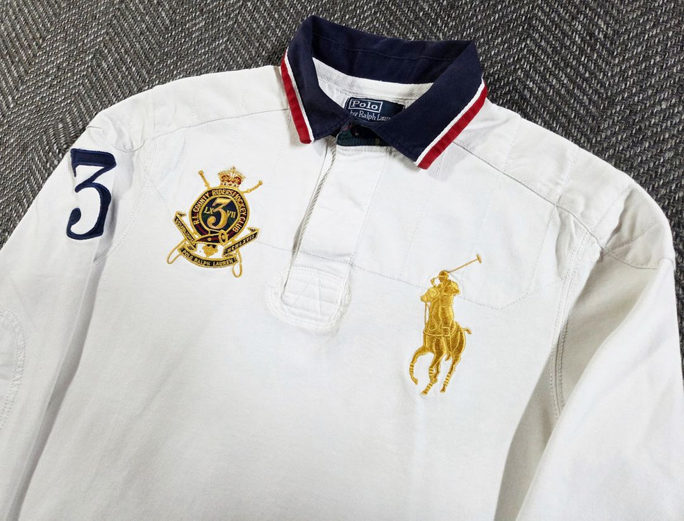 폴로 랄프로렌 빅포니 아이보리 화이트 긴팔 럭비티 이미지