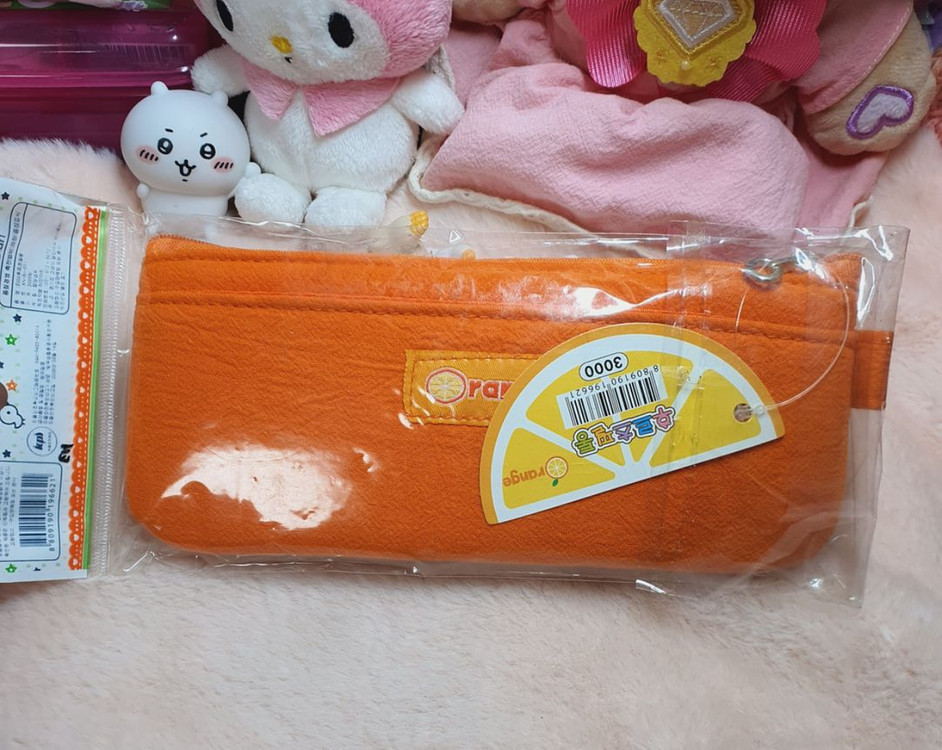 미개봉) 고전 후르츠 오렌지 과일 필통 학용품 캐릭터 빈티지 파우치 문구 고전문구 다꾸 과일 y2k 오렌지 문방구 이미지