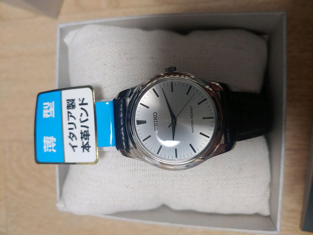 세이코 스피릿 SCXP031 35mm 블랙 실버 남성 시계 가죽 패션 카시오 이미지