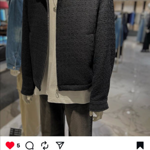 (52사이즈 1회착) 솔리드옴므 25SS 블랙 트위드 자켓