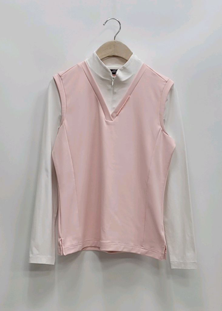 FANTOM 21SS 팬텀 V라인 하프집업 긴팔 티셔츠 / 여 90 핑크 이미지