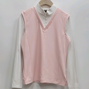 FANTOM 21SS 팬텀 V라인 하프집업 긴팔 티셔츠 / 여 90 핑크 이미지