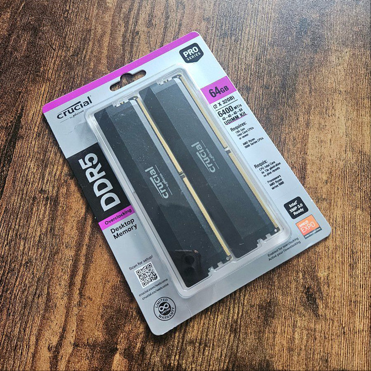 마이크론 ddr5 64GB램(32GB*2) 6400 메모리 이미지