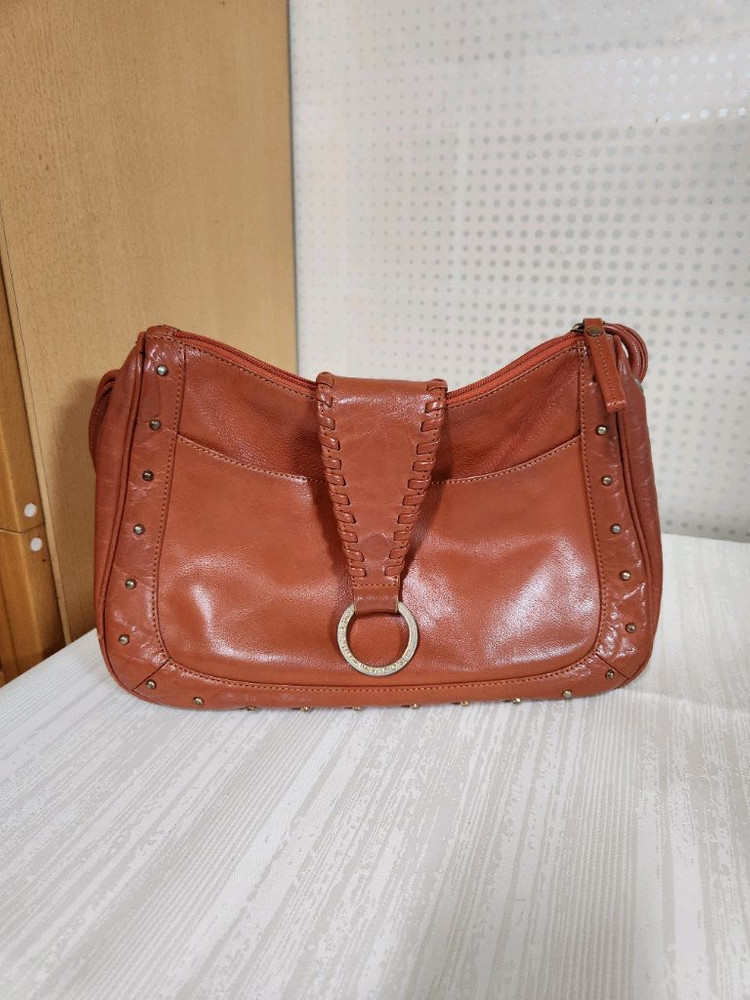 빈티지 소가죽 숄더백 브라운 여성 가방--0