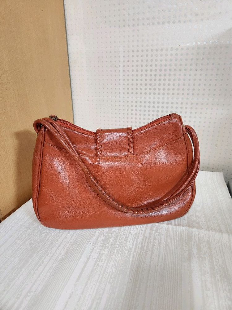 빈티지 소가죽 숄더백 브라운 여성 가방--2