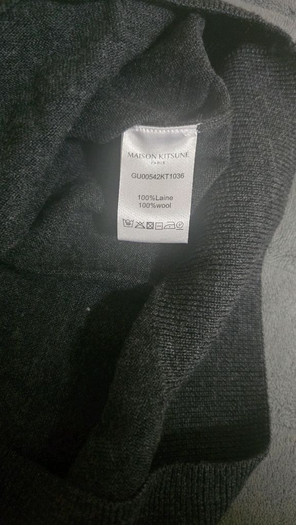 메종키츠네 폭스 헤드 가디건 앤트러사이트 멜란지 그레이 색상 XL사이즈 이미지