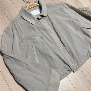 제평 이데 idee 린넨 인견 숏 셔츠 자켓 점퍼 그레이베이지 블루종 봄여름