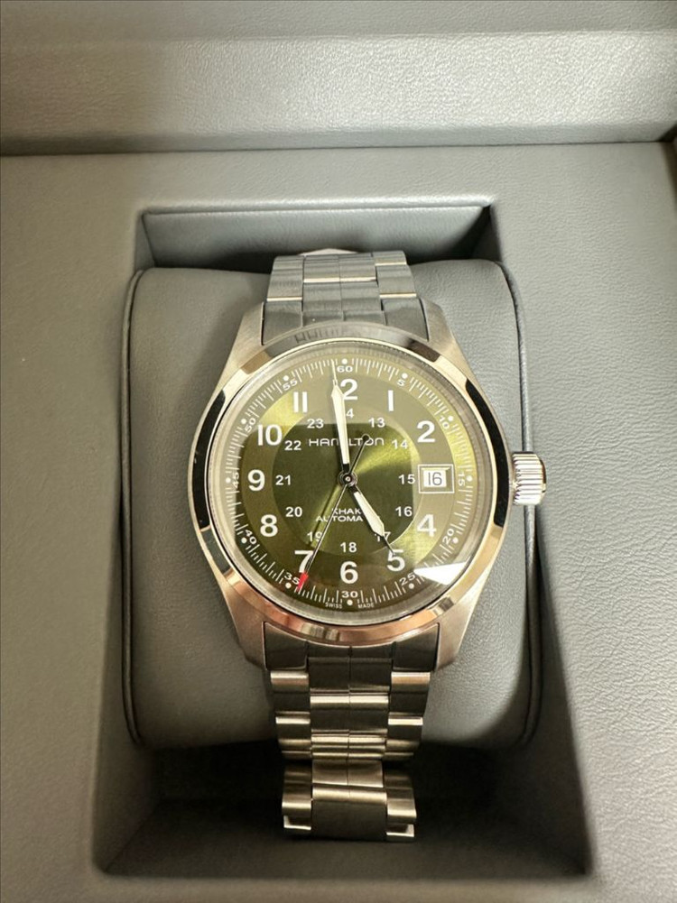 해밀턴 카키필드 오토 38mm 그린 다이얼 시계 이미지