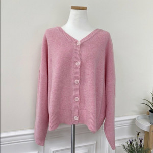 메이윤 윤서아 제작 램스울가디건 코튼핑크