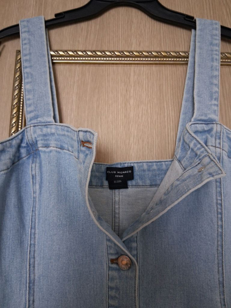 한섬 클럽모나코 연청 데님 멜빵 원피스--2