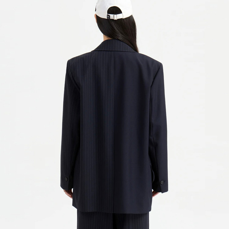 럭키슈에뜨(LUCKYCHOUETTE) 스트라이프 더블자켓 프리사이즈 새상품--2