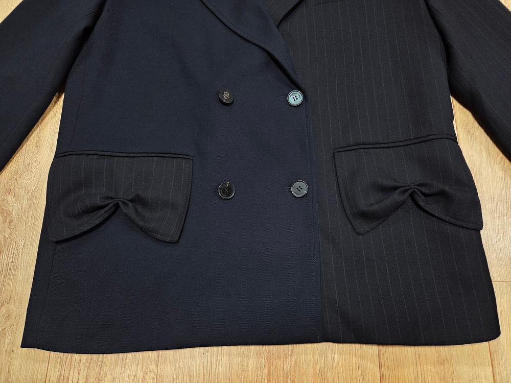 럭키슈에뜨(LUCKYCHOUETTE) 스트라이프 더블자켓 프리사이즈 새상품--7