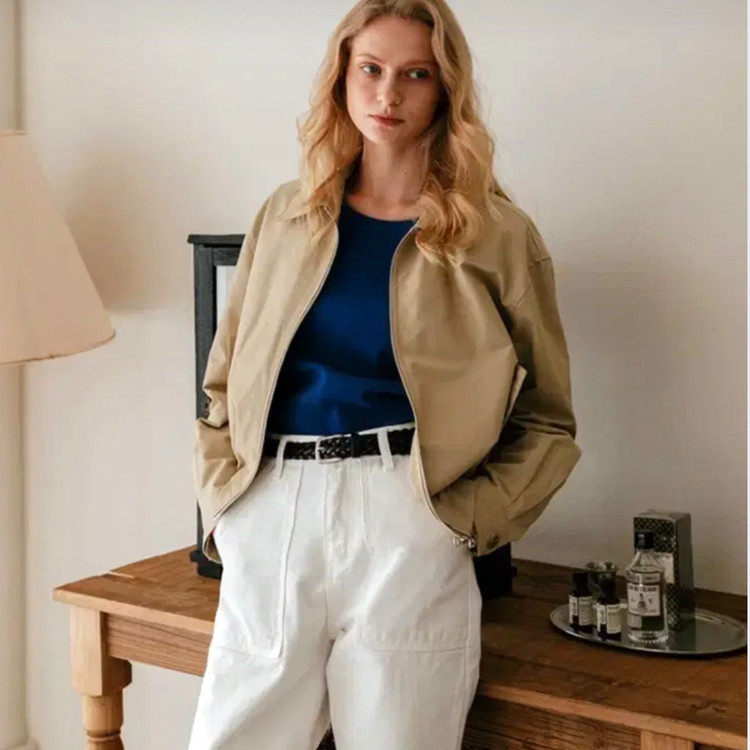 라미네즈(LAMINEZ) 투웨이 미니멀 블루종 자켓 프리사이즈 새상품--1