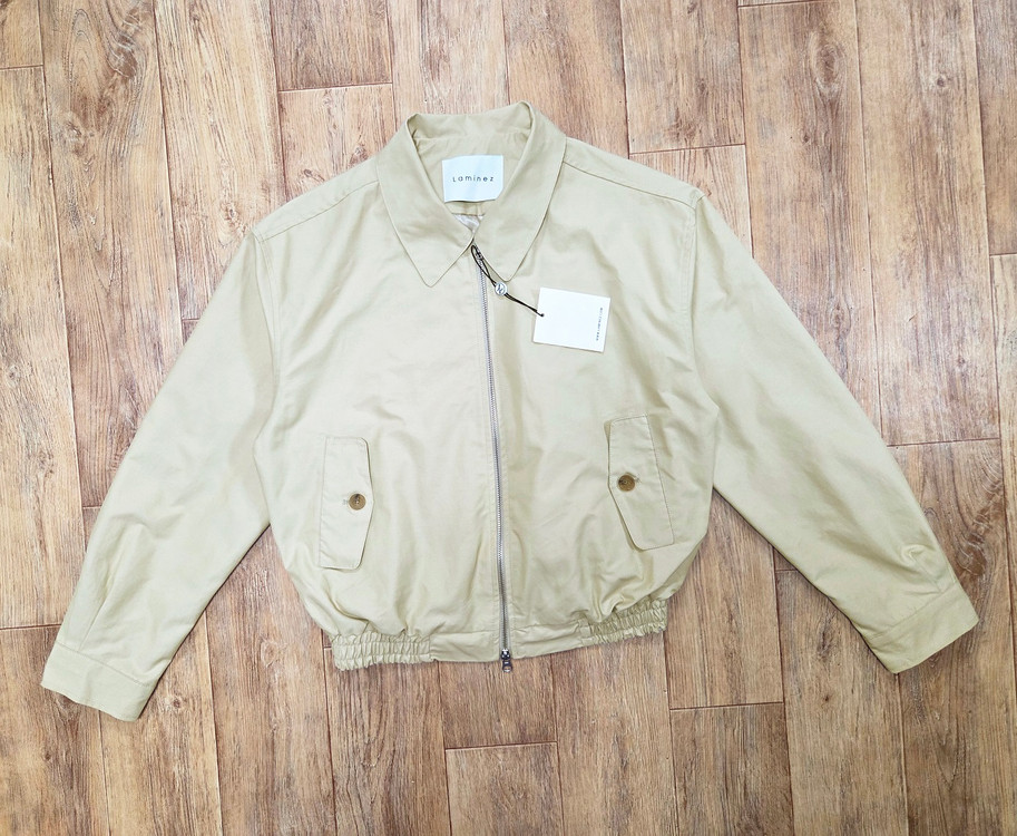 라미네즈(LAMINEZ) 투웨이 미니멀 블루종 자켓 프리사이즈 새상품--2