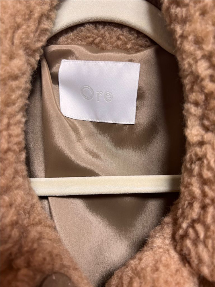 (최종할인) ore store 리얼 카멜 퍼 코트 이미지