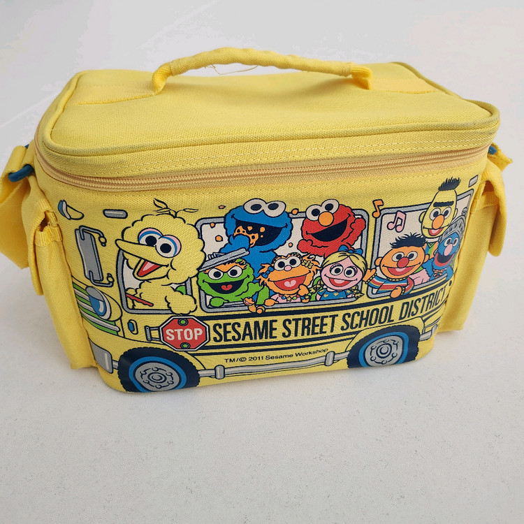 세서미 스트리트 빈티지 옐로우 보냉 가방 아이스쿨러--0