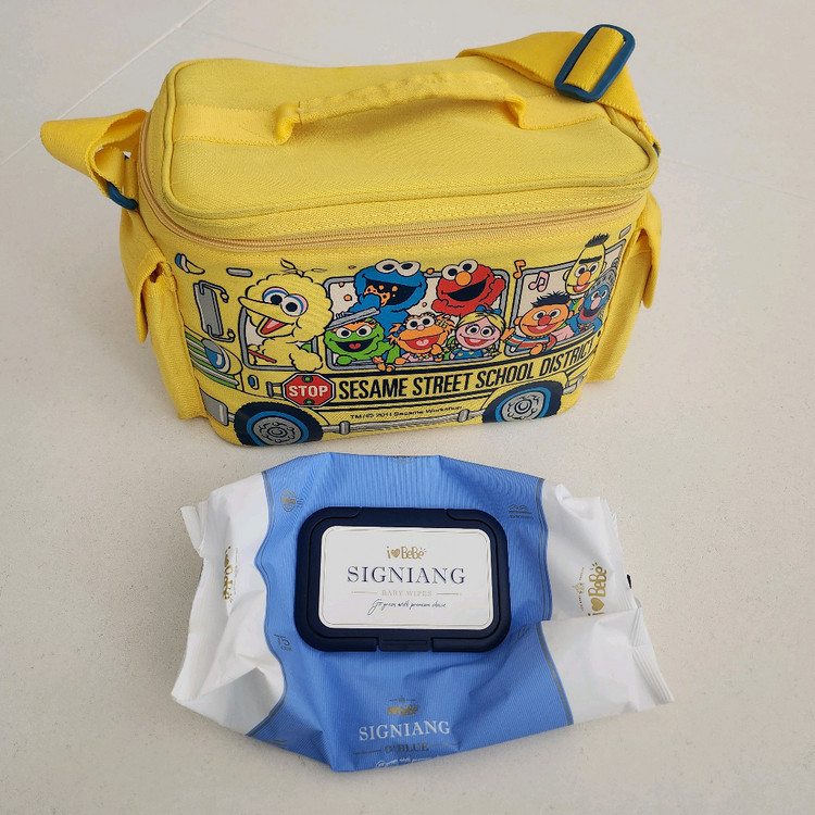 세서미 스트리트 빈티지 옐로우 보냉 가방 아이스쿨러--9