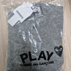 (XS)꼼데 가디건 그레이 블랙와펜 우먼 판매합니다 이미지