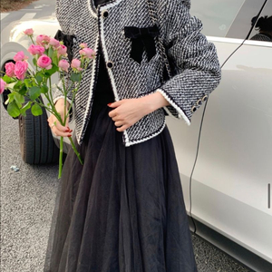 바이씨니 제작 리본벨벳트위드 블랙 이미지