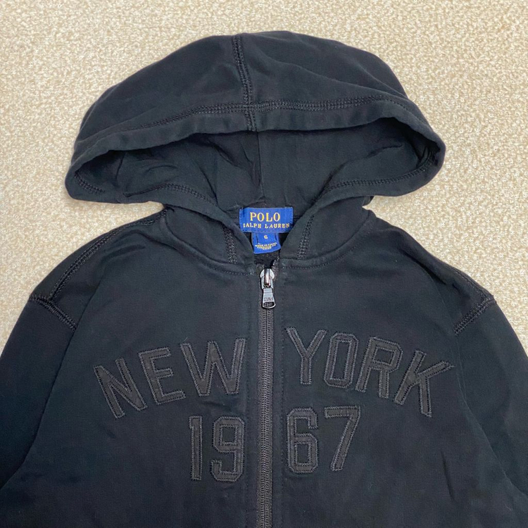 (정품) 폴로 신형 키즈 블랙 뉴욕패치 기모 후드집업 6세 이미지
