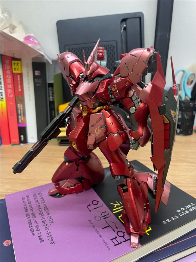 반다이 RG 사자비 건담 건프라 도색작 도색--6