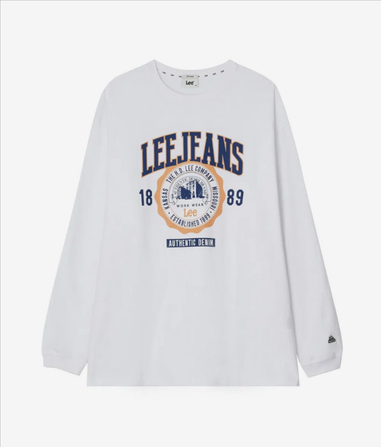 [새상품] M) Lee 리 진스 그래픽 긴팔 티셔츠 화이트--1