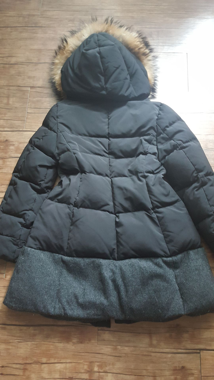 여성55 66패딩 SJ WANI 와니 덕다운 오리털 투톤 퍼 후드 점퍼 롱패딩--1