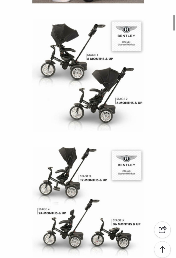 벤틀리 트라이시클 자전거 블랙 + 전용컵홀더--4