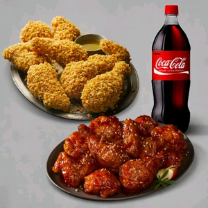 BBQ황금올리브치킨+BBQ 양념치킨+콜라1.25L