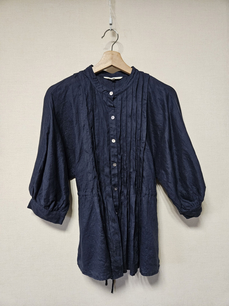 지스튜디오 g studio 린넨 핀턱 블라우스 55사이즈 이미지