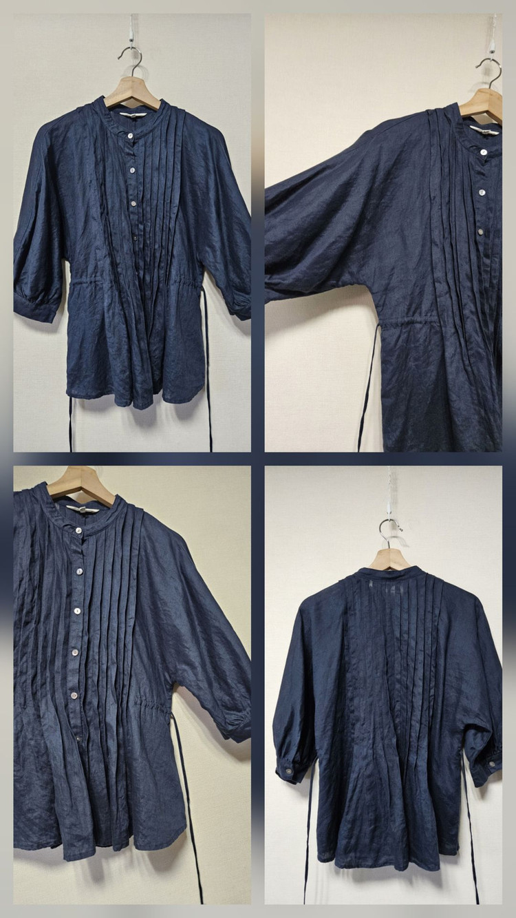 지스튜디오 g studio 린넨 핀턱 블라우스 55사이즈 이미지