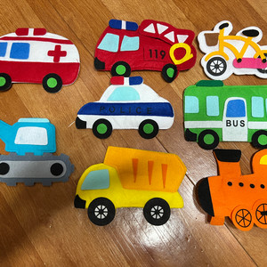 펠트 자석 탈것 과일 2종 일괄