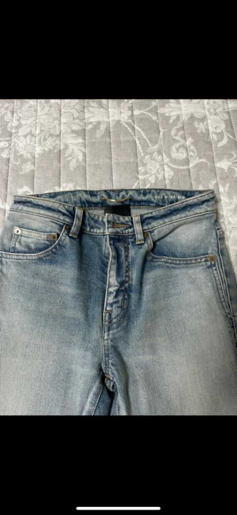 생로랑 미디움 웨이스트 연청 데님 진 25 s--4