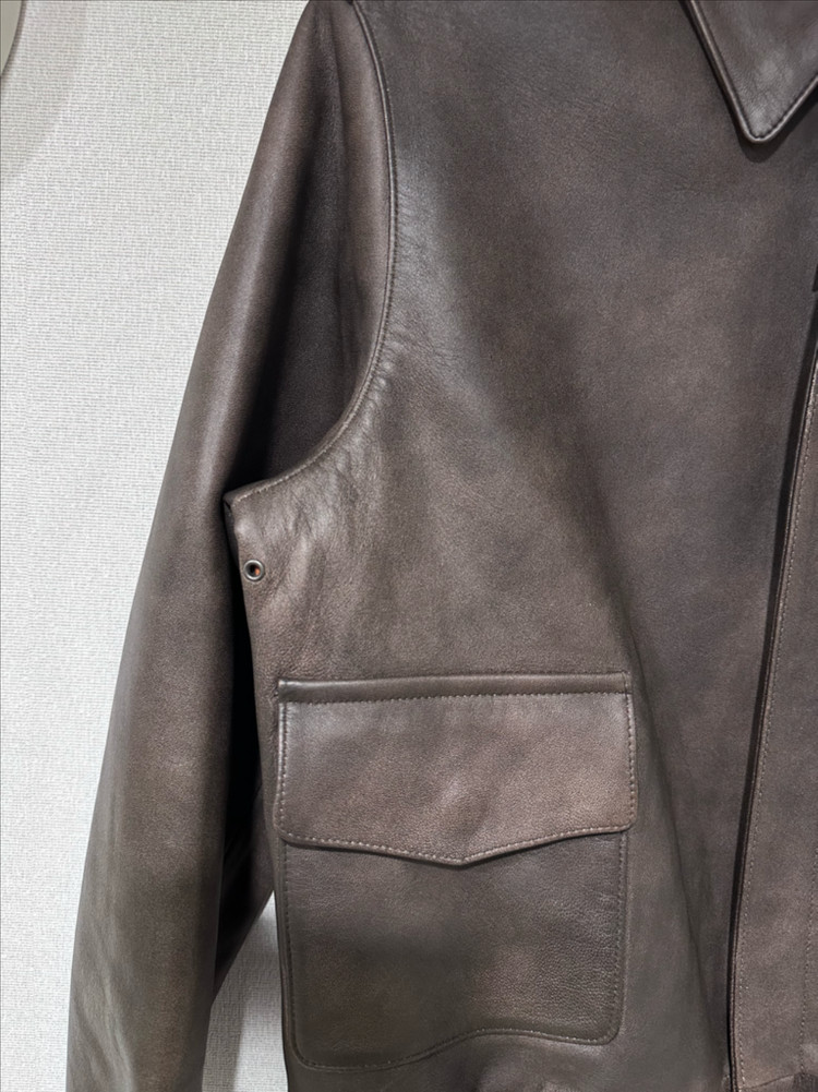 페라라 코리아 A2 A-2 양가죽 자켓 다크 브라운 L 사이즈--3