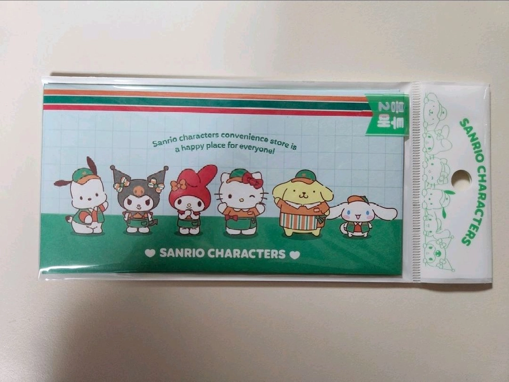 산리오 캐릭터즈 세븐일레븐 한정 굿즈 세트 마그넷 지비츠 봉투 스티커 이미지