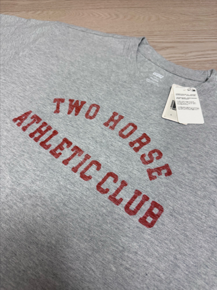 리바이스 반팔 티셔츠 그레이 L 사이즈 TWO HORSE ATHLETIC CLUB--3