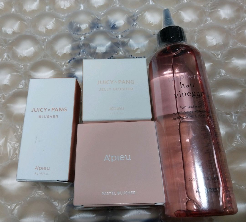 어퓨)라즈베리 헤어식초,블러셔2종(젤리,워터)--0