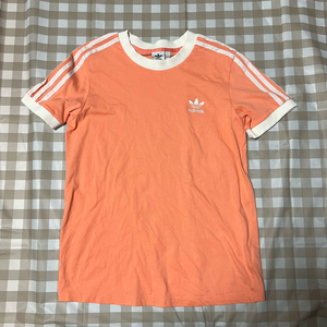 아디다스 핑크색 반팔 L 링거 삼선 티셔츠 반팔티 Y2K 여성 이미지