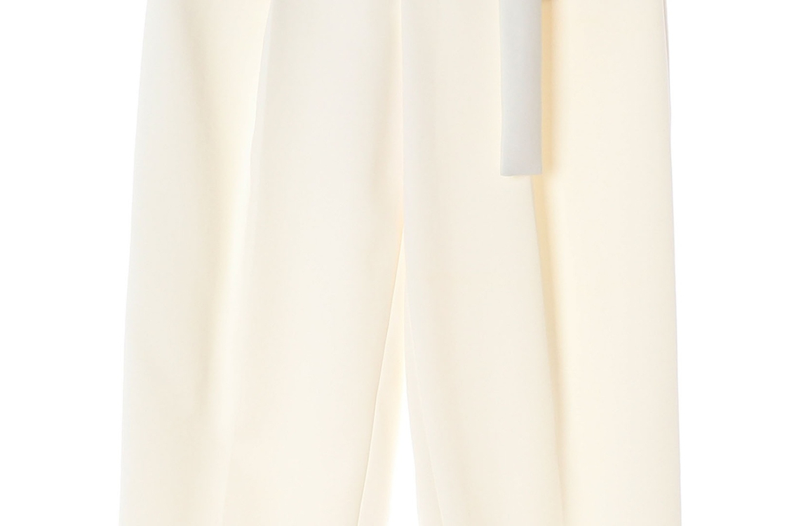 (새상품)메종마레 아이보리 벨트 핀턱 와이드 슬랙스 팬츠--3