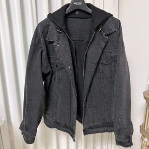 빈티지)OUR Room 아워룸 블랙 후드데님 쟈켓 프리사이즈