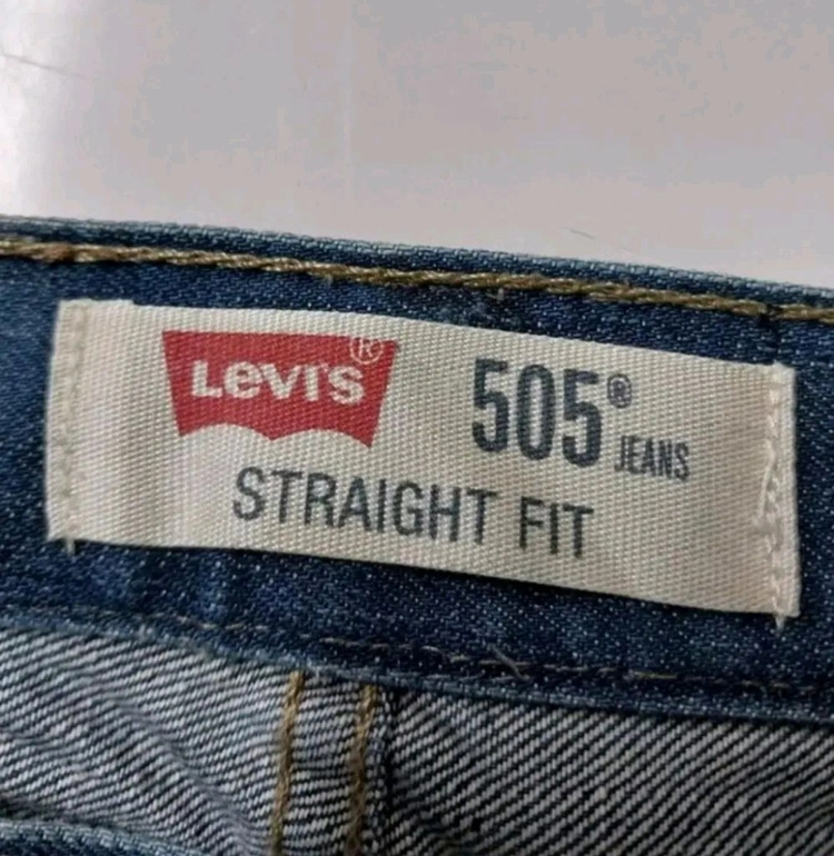 33)리바이스 505 워싱 데님 생지 스트레이트 핏 일자청바지 이미지