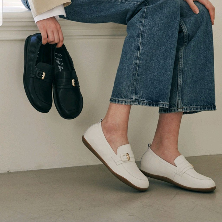 [ 엘리자베스 스튜어트 ] [ 25SS ] 소가죽 밴딩 로퍼 소가죽 로퍼 240 신발 단화 여성화 구두--5