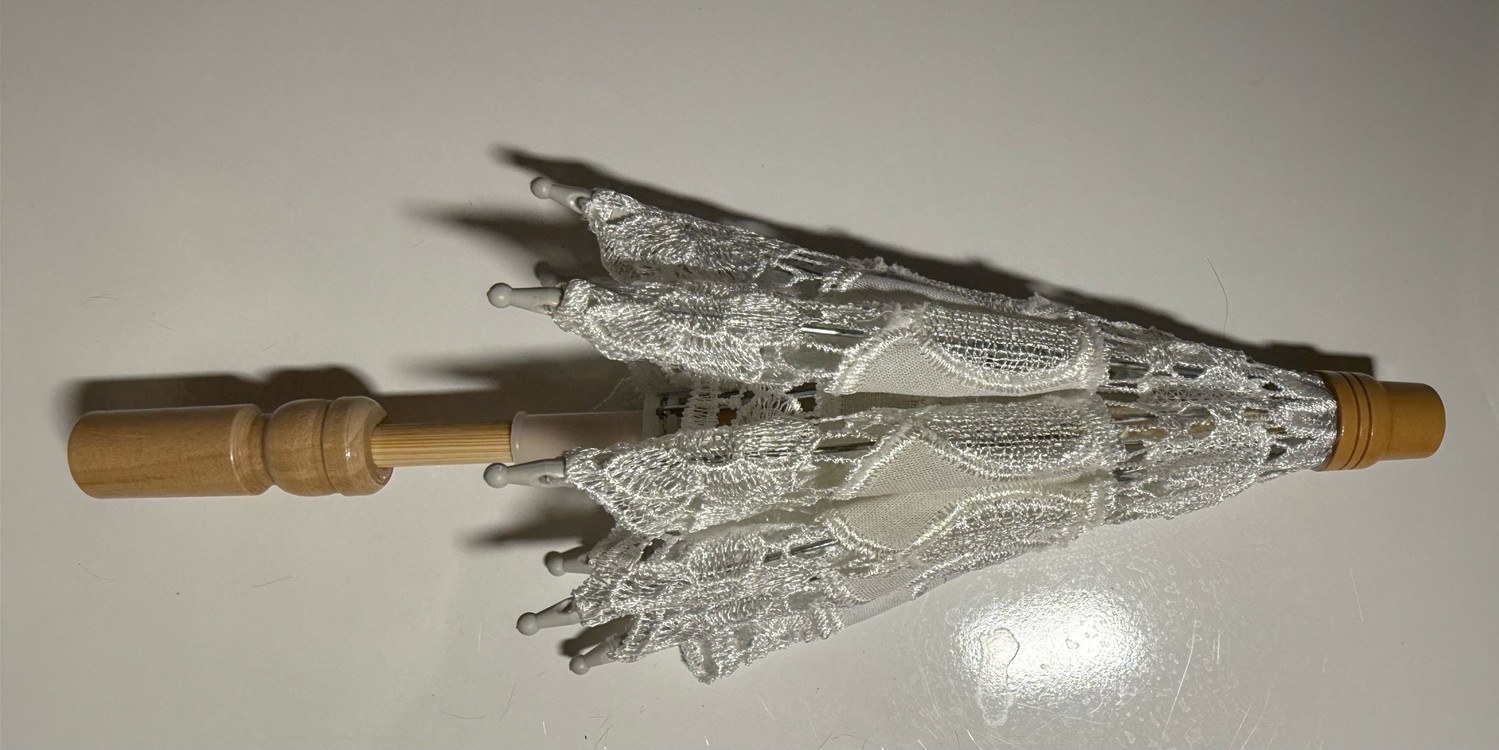 1/3 , 1/4 인형 소품) 레이스 빈티지 우산 25cm--3