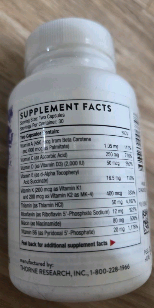 [미개봉 제품] 베이직 뉴트리언트 쏜리서치 종합 비타민 투퍼데이 60정 이미지