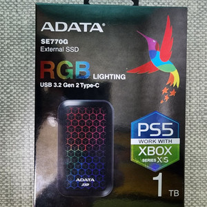 외장 SSD ADATA SE770G EXTERNAL SSD 1TB 풀박스 새 제품급 이미지